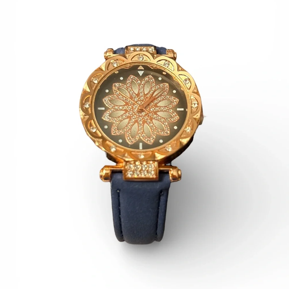 Pretty Little Stary Sky Blue + Rose Gold Ladies Wrist Watch